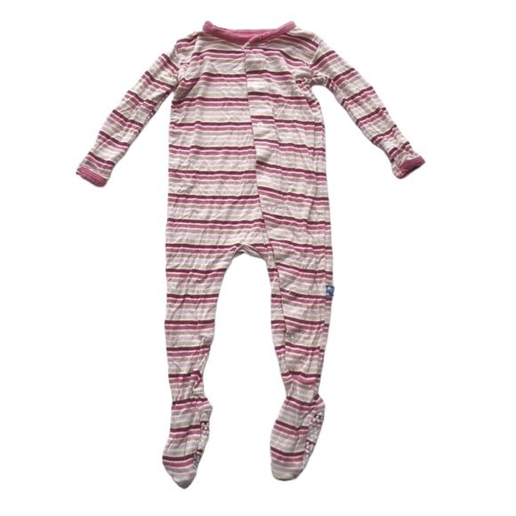 Kickee Pants Girl Forest Strip Footie - Picture 1 of 8